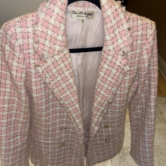 Miss Selfridge  blazer in pink check - Picture 3 of 3